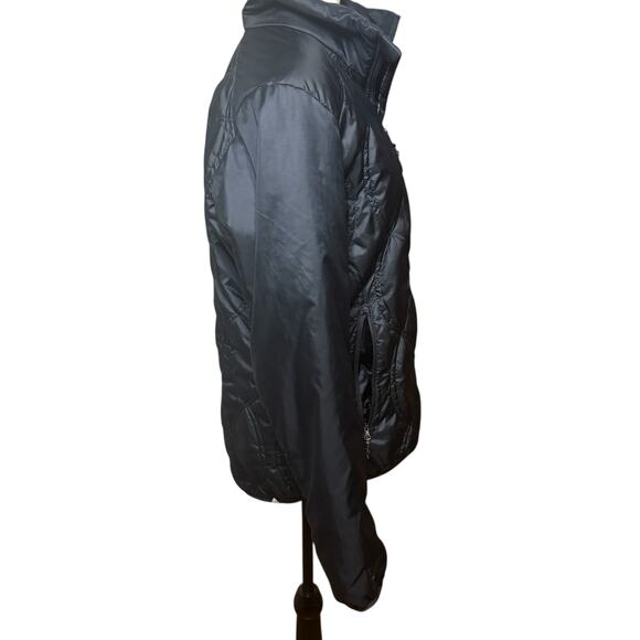 Adidas Jacket Womens Medium Logo Lightweight Quilted Outdoor Sporty Black Coat - Picture 8 of 12